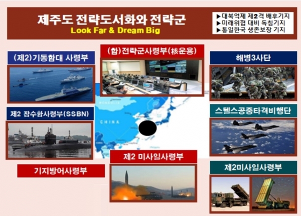 지난해 10월 31일 국힘 북핵특위 출범 후 열린 북한 위기 대응 세미나 자료에 나온 제주 전략 도서화 구상 방안.